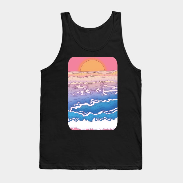 Sunset ocean Tank Top by Swadeillustrations